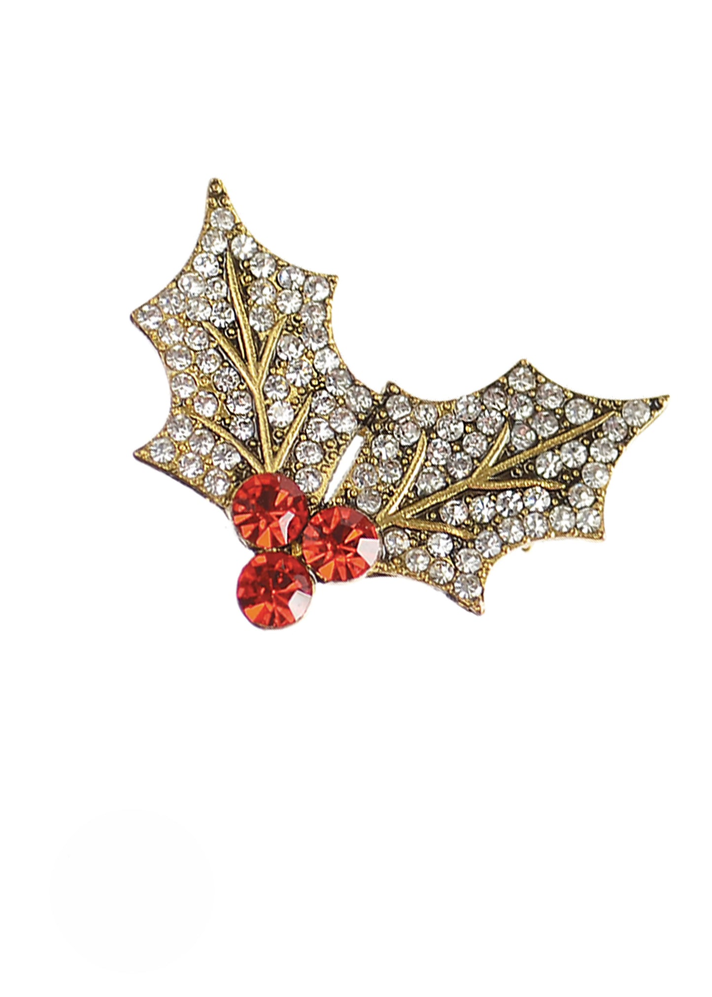 Holly Christmas Brooch