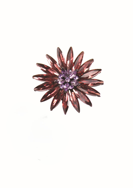 Amethyst Flower Brooch