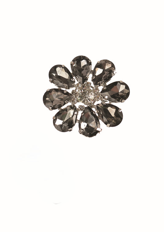 Clear stone Flower Brooch