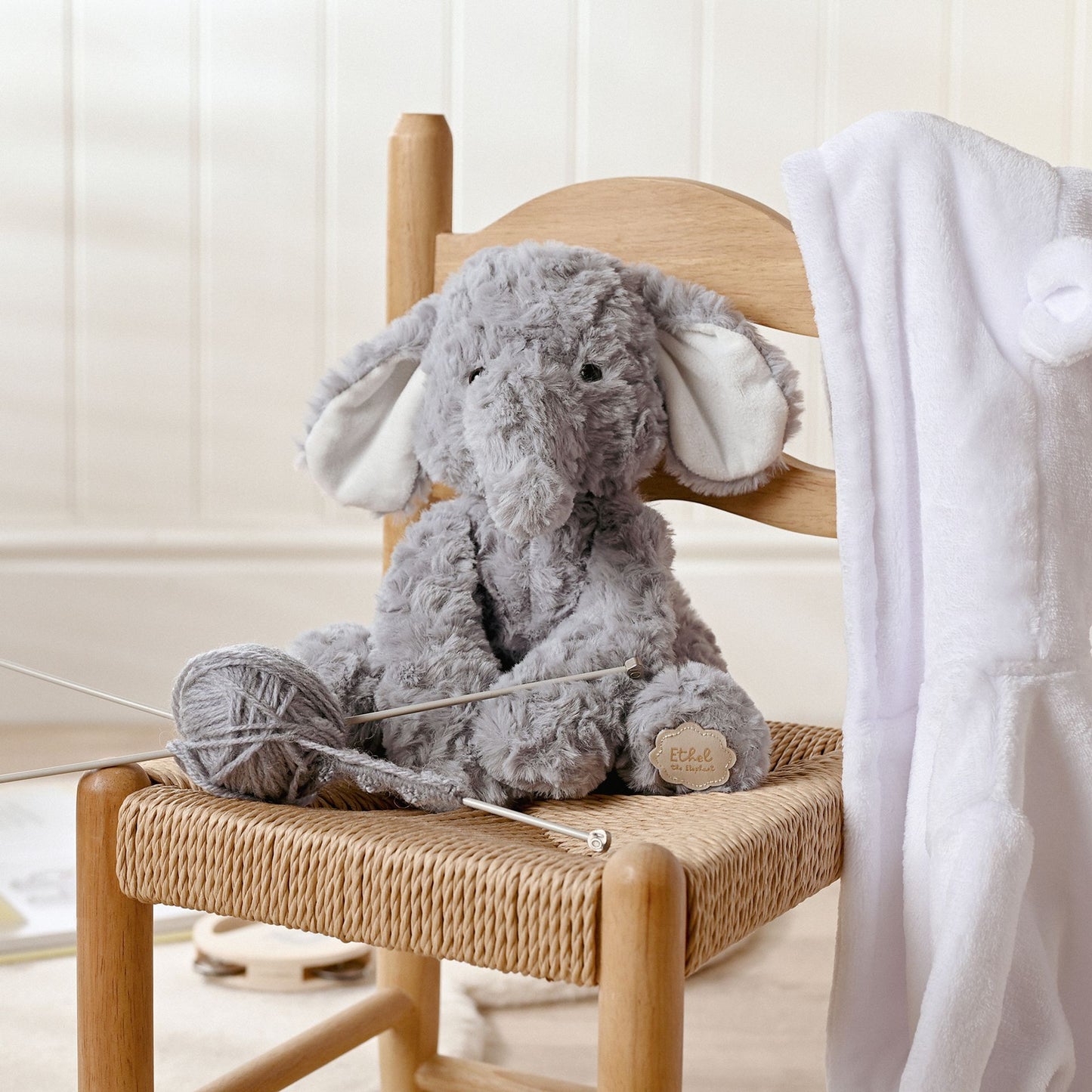 Ethel The Plush Sitting Grey Elephant