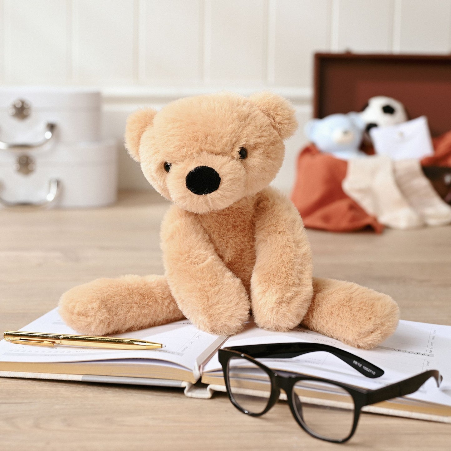 Hudson The Plush Long Leg Light Brown Teddy 30cm