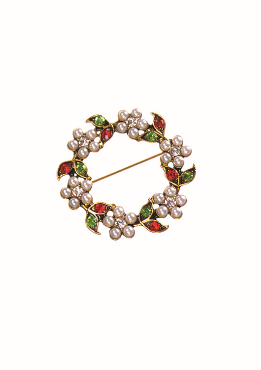 Christmas Wreath Brooch
