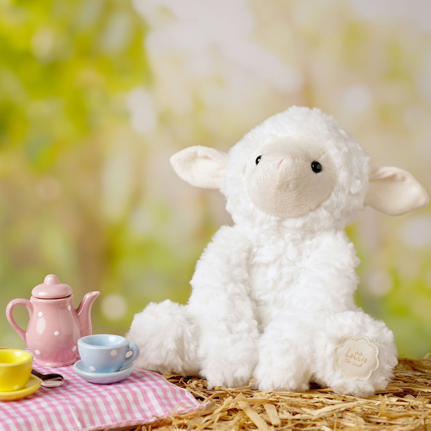 Lottie The Plush Sitting White Lamb 22cm