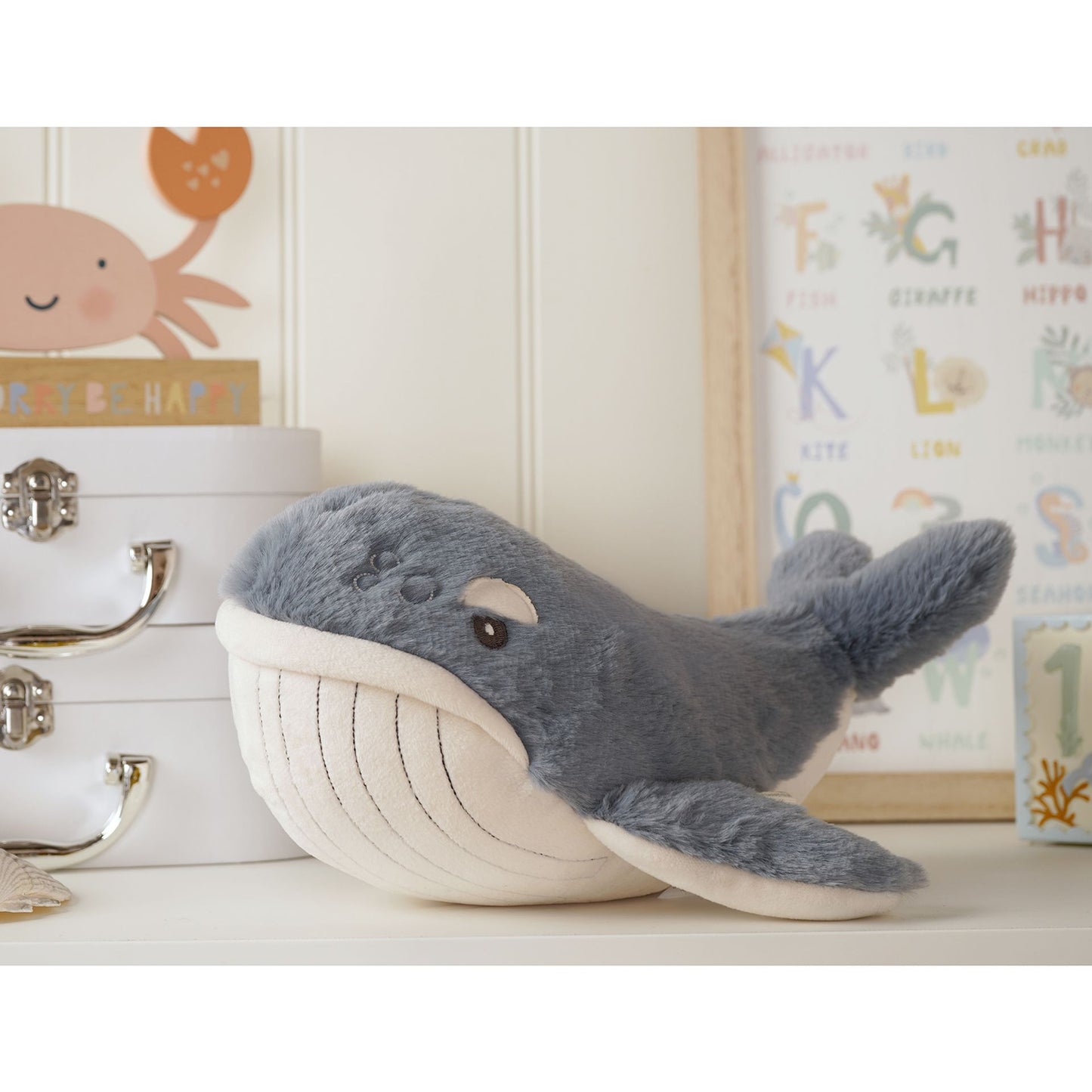 Wilfred The Plush Dark Blue Whale 28cm