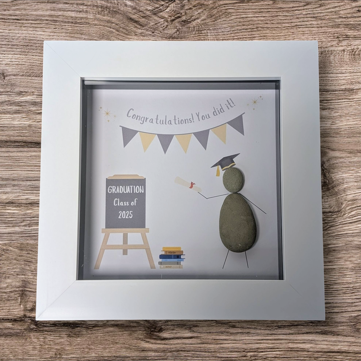 Graduation Pebble Art Frame